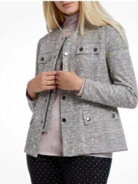 Nic & Zoe "The Ritz" Metallic Thread Tweed Cotton Blend Zip Jacket 3X